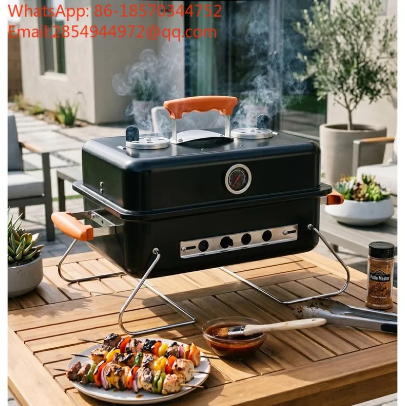 Large Foldable Charcoal Barbecue Grill Portable Outdoor Camping BBQ Stand for Backyard Picnic Meat Roasting