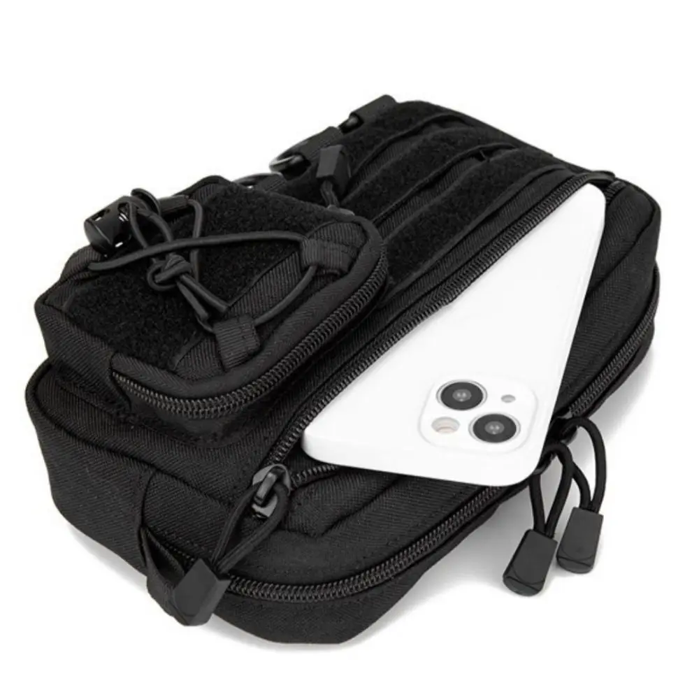 

1000D Nylon Waist Fanny Pack Large Capacity with Small Zipper Bag Climbing Waist Bag Breathable Waterproof