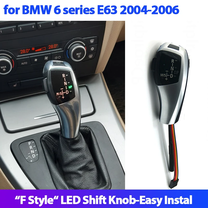 LED Gear Shift Knob Automatic Gear Shifter Lever Handle Replacement for BMW 6 series 630ci 630i 645ci 650i M6 635d 2004-2006