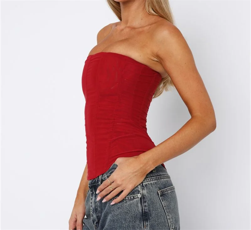 المرأة Y2K مثير سليم سترة الفرنسية شارع العليا أنيقة عارية الذراعين تانك القمم الصيف خمر مشد EGirl بلون حمالة صديرية دائرية