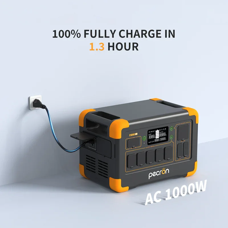 Pecron E1000LFP 1800W 1024Wh Solar Panel   Waterproof Battery Backup Emergency Power Station for Camping Rv Home Use