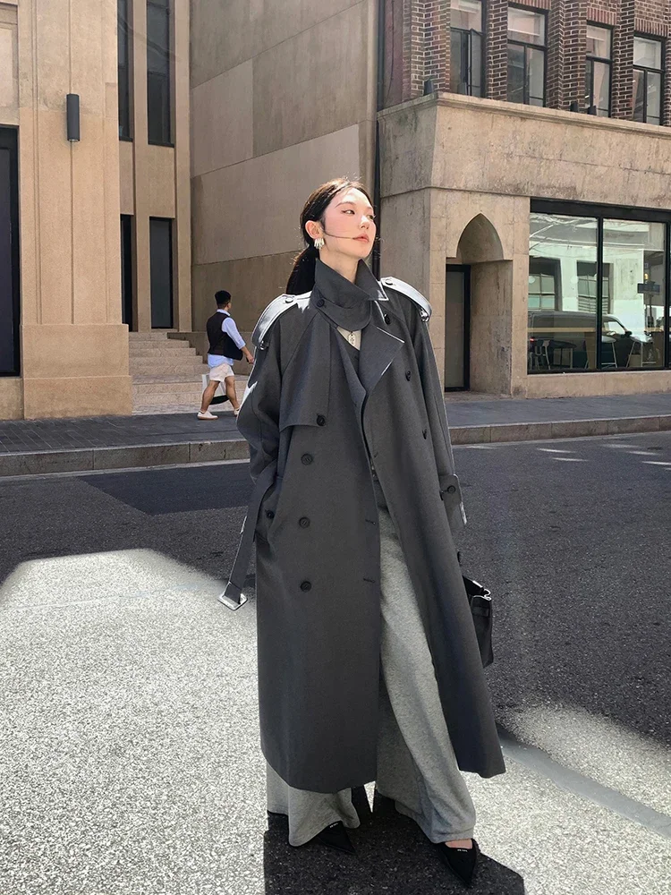 Kiesza lyte Fashion Luxurious Trench Coat with Double-Breasted Button Belt Autumn 2024 High Quality Long Coats Jackets For Women