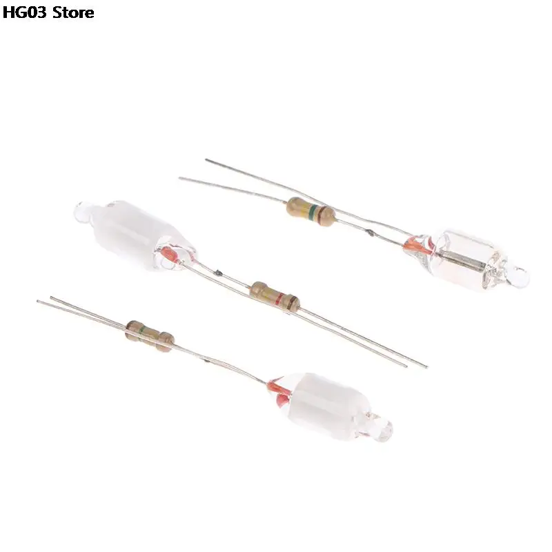 High Quality 10Pcs Neon Light Bulbs 6*13mm Mini Neon Light Indicator With Resistor 220V Red/Blue/Green