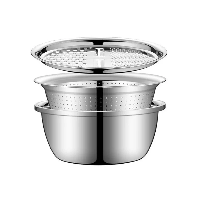 

Multi-functional Thickened Stainless Steel Drain Basket Grated and Cut Vegetables Artifact Wash Vegetables and Wash Rice