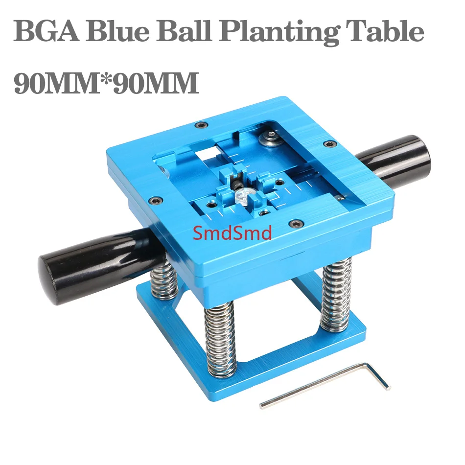 BGA Blue Ball Planting Table Aluminum 90*90mm with Handle Ball Planting Jig Universal Net Tool Kit