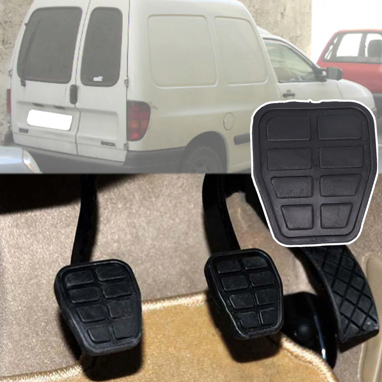 Car Rubber Brake Clutch Foot Pedal Pad Cover Replacement 7213141 6X0721173A For SEAT Inca 9K 1997- 1999 2000 2001 2002 2003 2004