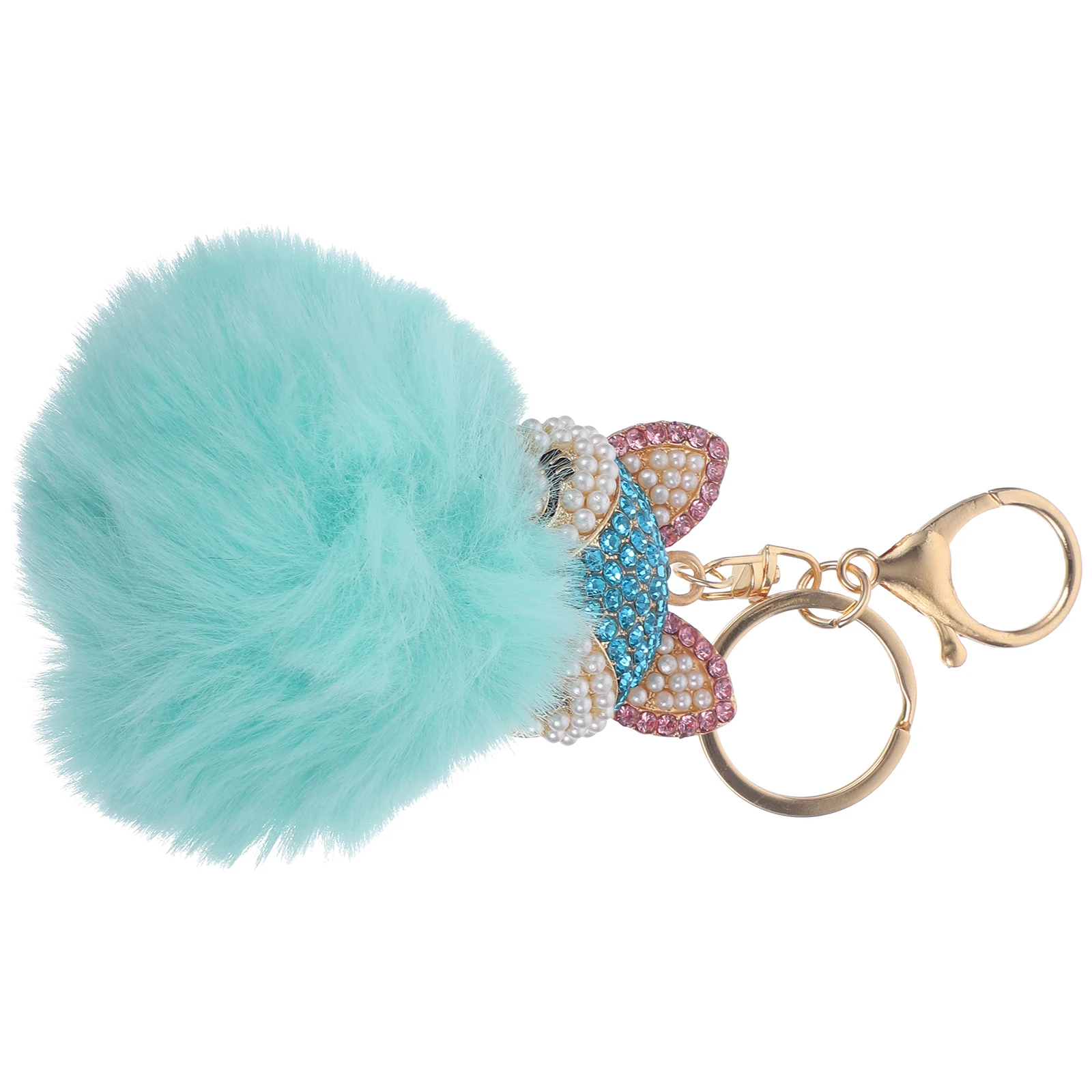 

Keychain Zinc Alloy Rhinestones Pearls Ball Glossy Anti-Rust Charm for Handbag Backpack Car Keys Women Girls