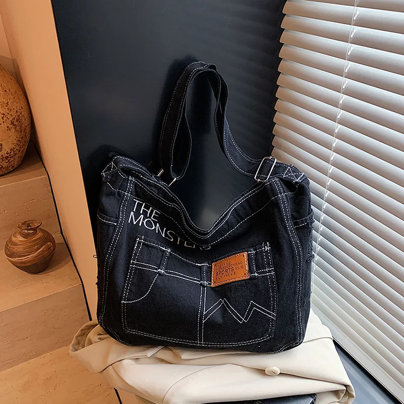 

Washed Crossbody Bag for Women Denim Bag Women Shoulder Bag Trendy Large Capacity Purse and Handbags Designer Bags Сумка Женская