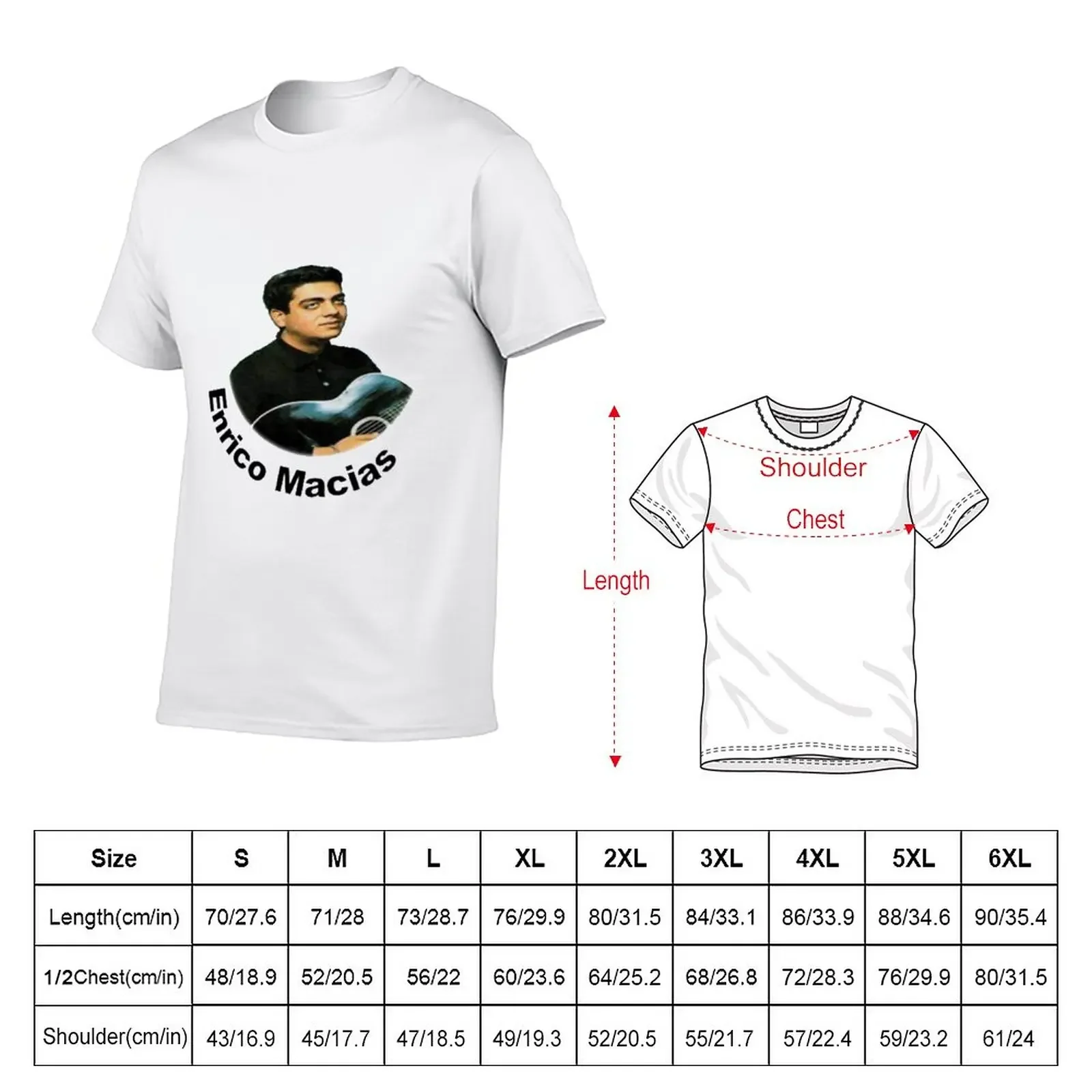 Camiseta de Enrico Macias para hombre, Camisa de algodón con estampado de cantante francés, tops bonitos de anime