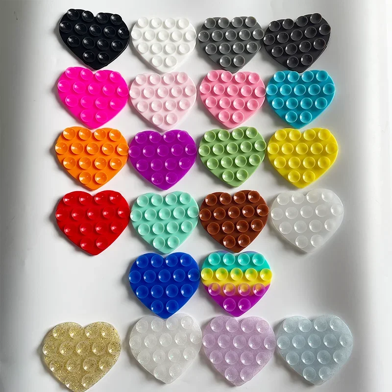 Heart Shaped Double-sided Silicone Suction Cup Anti Slip Suction Phone Support Bracket Suction Cup Phone Sticker Self-adhesive