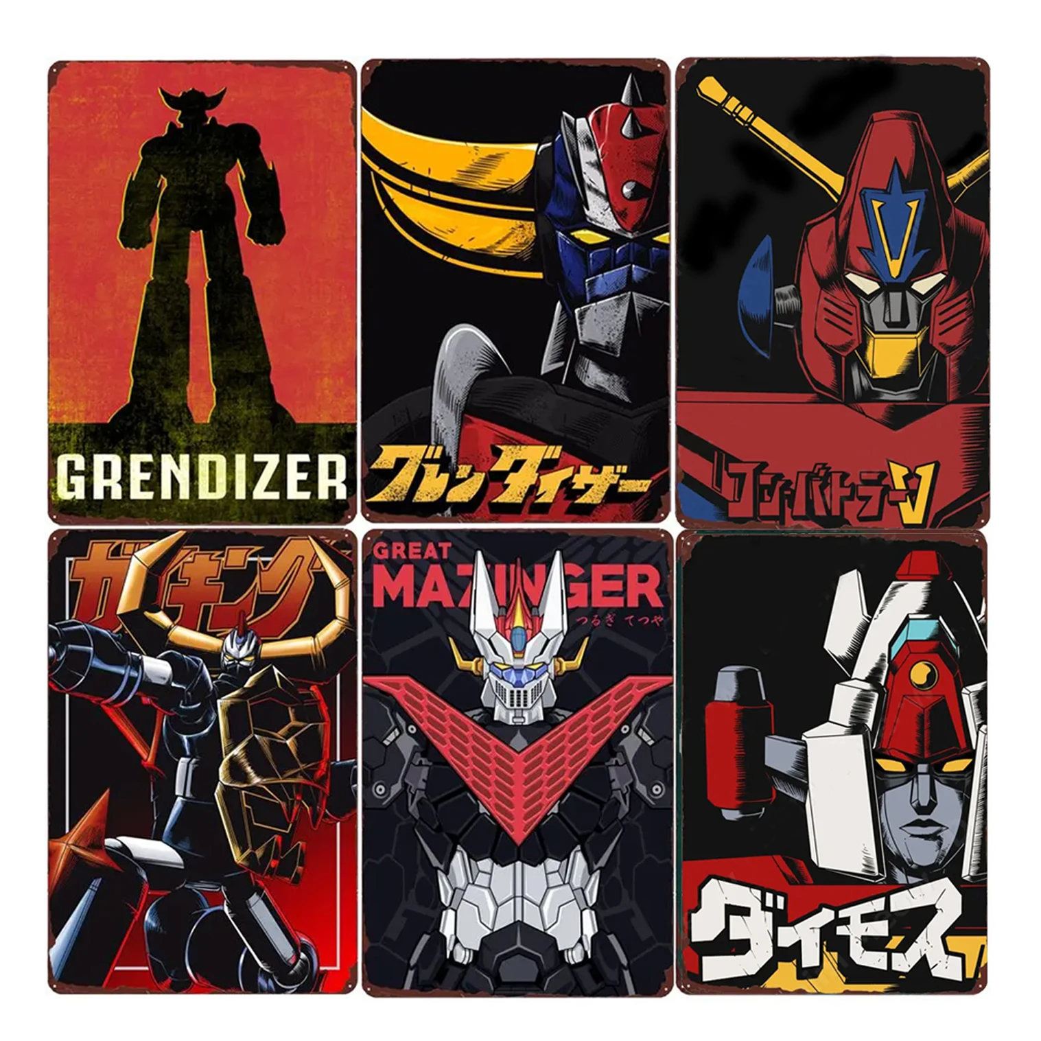 الخيال العلمي الرسوم المتحركة تين تسجيل خمر أنيمي روبوت الكرتون فيلم المشارك رجل كهف لوحة الحائط علامات ديكور رث المرآب صفيح البلاك #1