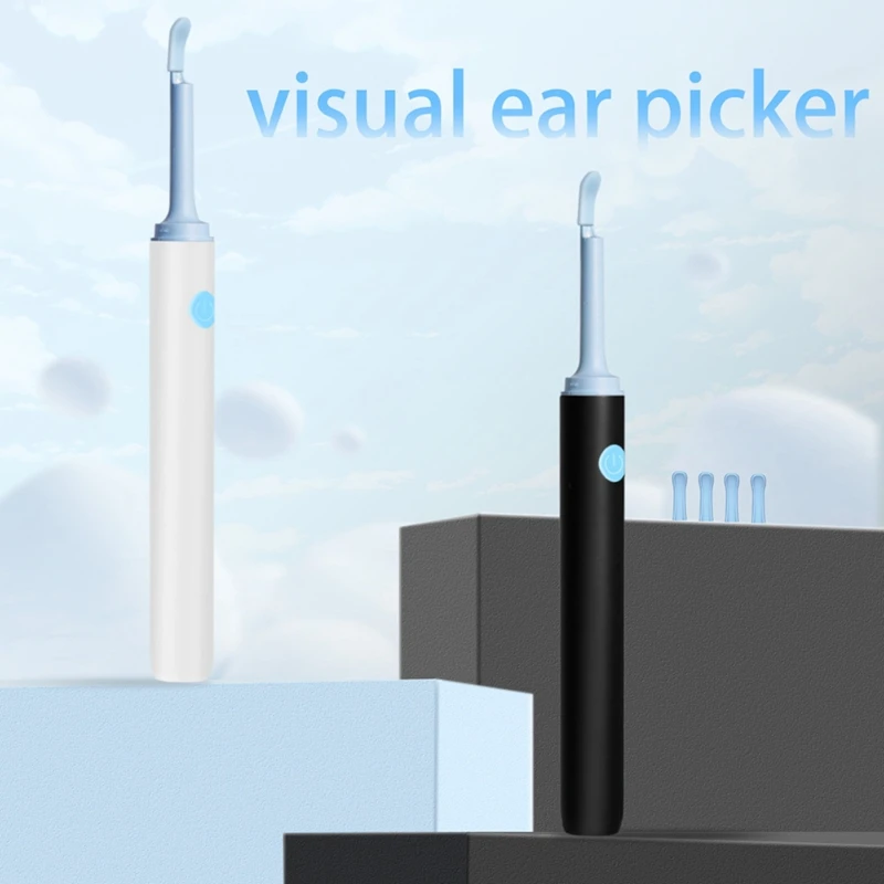 Полностью беспроводной видимый очиститель ушей, инструмент для удаления ушной серы с камерой, 6-компонентный светодиодный отоскоп, умный комплект палочек для сбора ушей