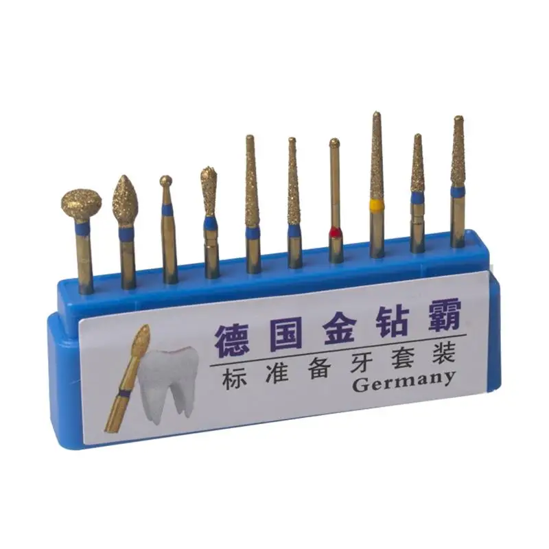 مجموعة إعداد طب الأسنان الألمانية القياسية للأسنان عالية السرعة إعداد الخزف المحمول سيارة إبرة مثقاب الذهب الماس با 10 Pa #5