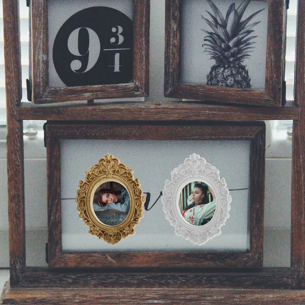 12 mini cadres photo en résine, style vintage, bricolage, petits cadres décoratifs pour l'affichage à la maison ou au bureau