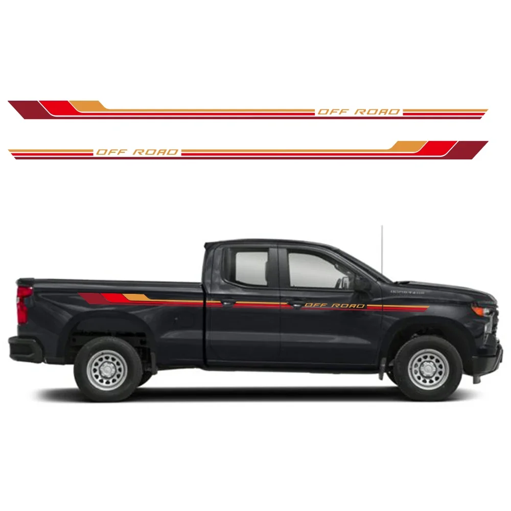 

Car Body Side Sticker Racing Stripes Off-Road Vinyl Decal Car Decor Accessories For Chevrolet Silverado 1500 2500 Sierra GMT GMC