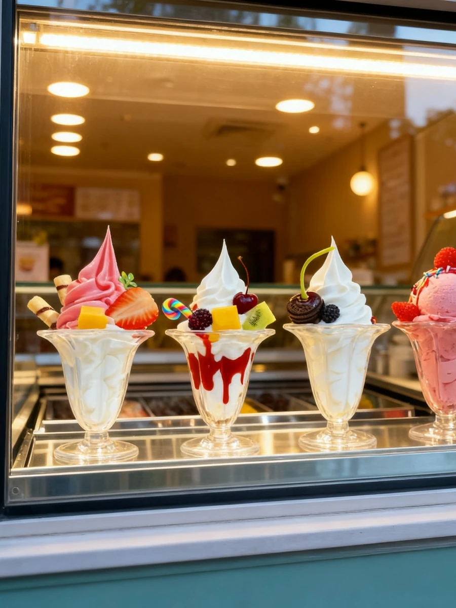 Realistic Ice Cream Fruit Beautiful Cup Dollhouse Model Simulation Summer Home Decor Doll Shop Window Display Accessories Crafts