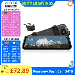 70mai Rearview Dash Cam S410 9.35 Inch Touch Screen Dual-channel Record HDR 1440P 138 FOV 70mai Car DVR S410 Supercapatior