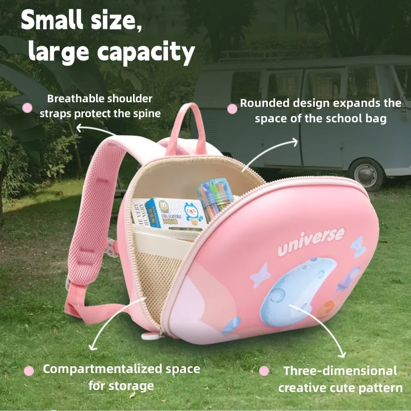 Mochila escolar leve para meninos e meninas, mochila infantil de ombro, 3 dimensões, nova, de 2 a 6 anos