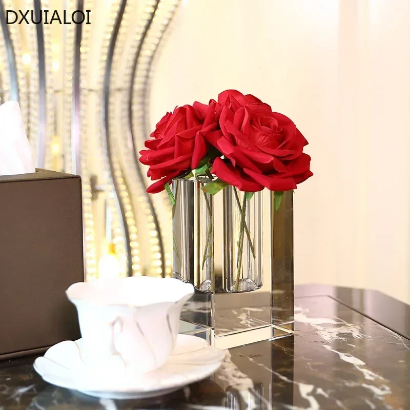 Crystal transparent glass vase Modern simplicity Flowerpot Hydroponic plant container Home decoration accessories Flower vases