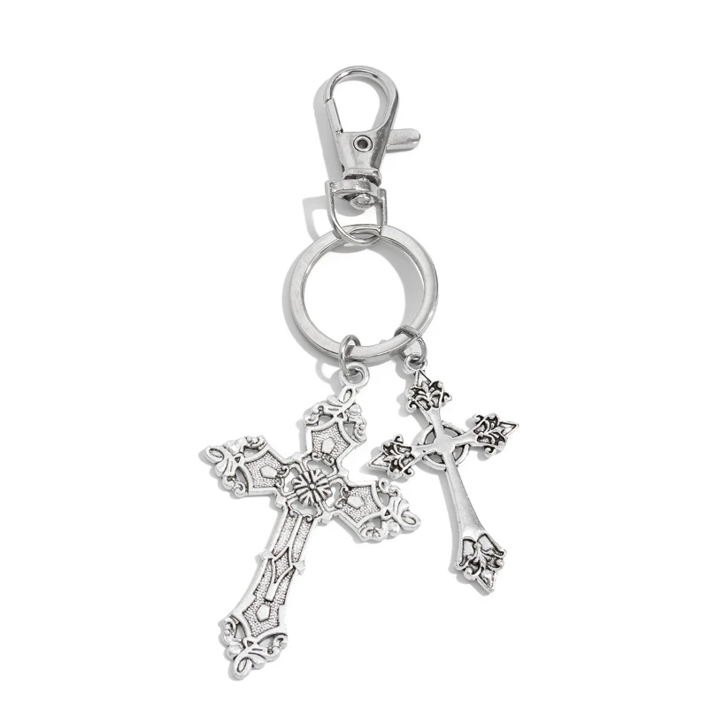 

Cross pendant keychain hip-hop niche high-end men's jeans pendant