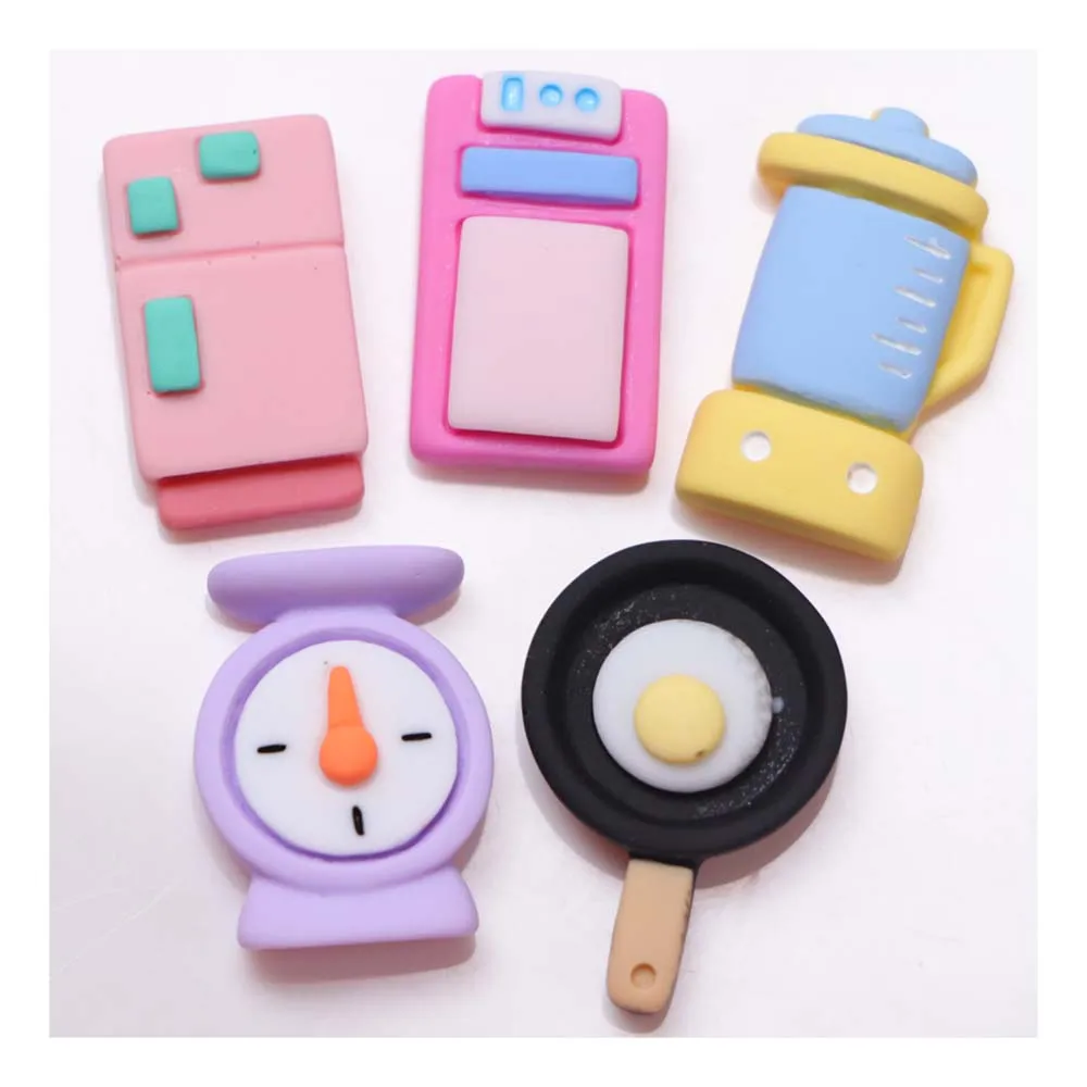 

Kawaii TV Pan Clock Fridge Resin Home Appliance Flatback Cabochons Embellishments For Jewelry DIY Accessories