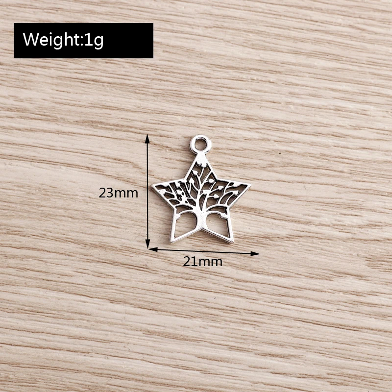 Tusember 20 Stück Legierungs-Pflanzenanhänger, Metall-Blatt-Blumen-Baum-Charms für Schmuckherstellung, Ohrringe, Halsketten, DIY-Armband-Zubehör – Detail 14