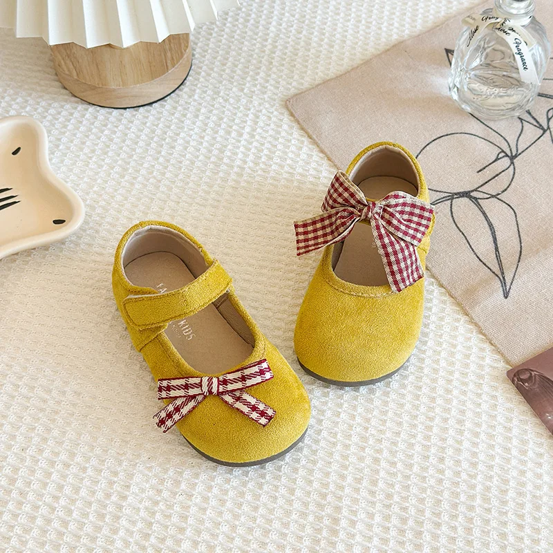 

Fashion Girls Shoes2026Spring New Kids Leather Shoe Simple Versatile Bow Girl Princess Shoes Comfort Anti Slip Child Casual Shoe