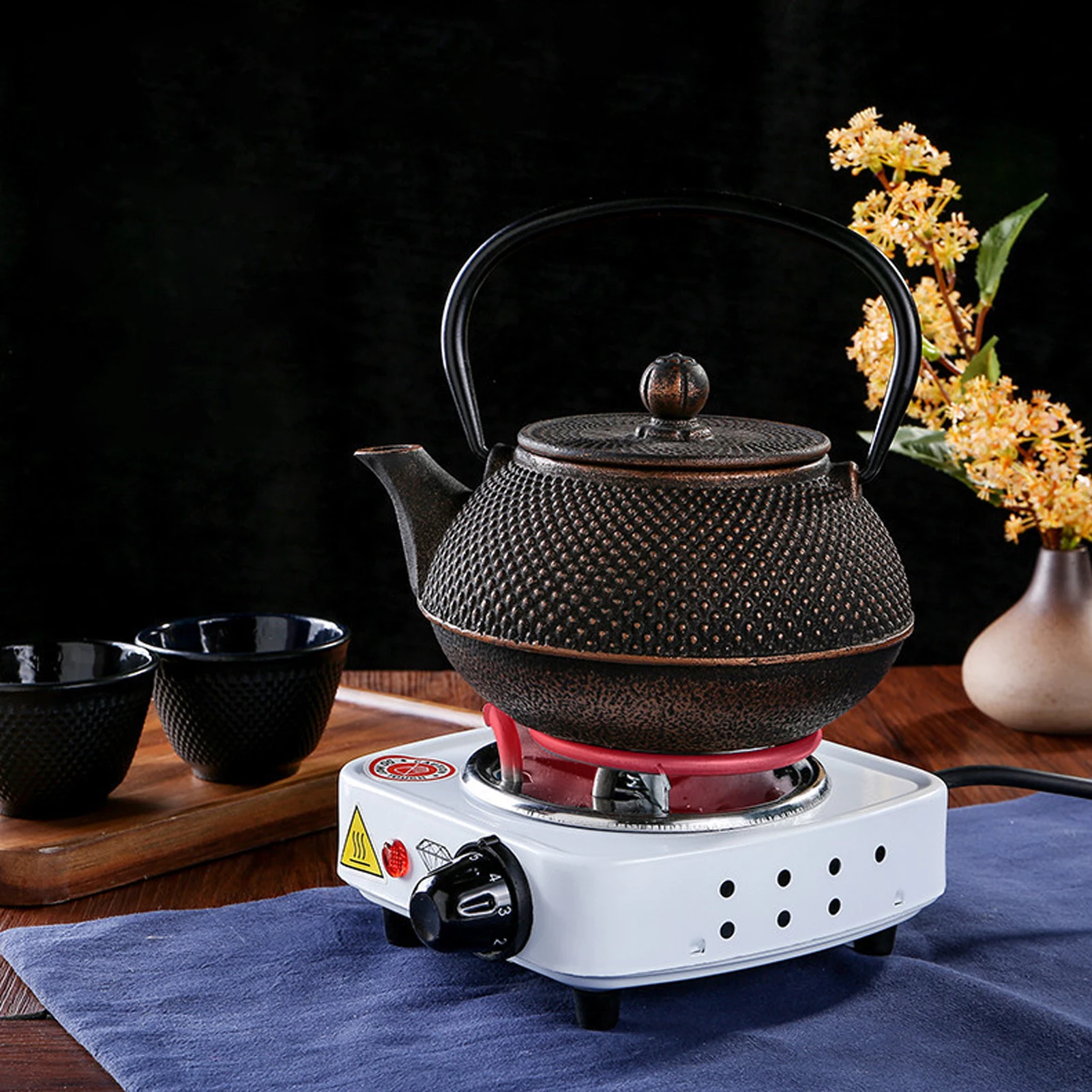 Electric Single Burner 1000W Coil Cooktop White Overheat Protection Adjustable Versatile Portable Electric Stove for Kitche image 2
