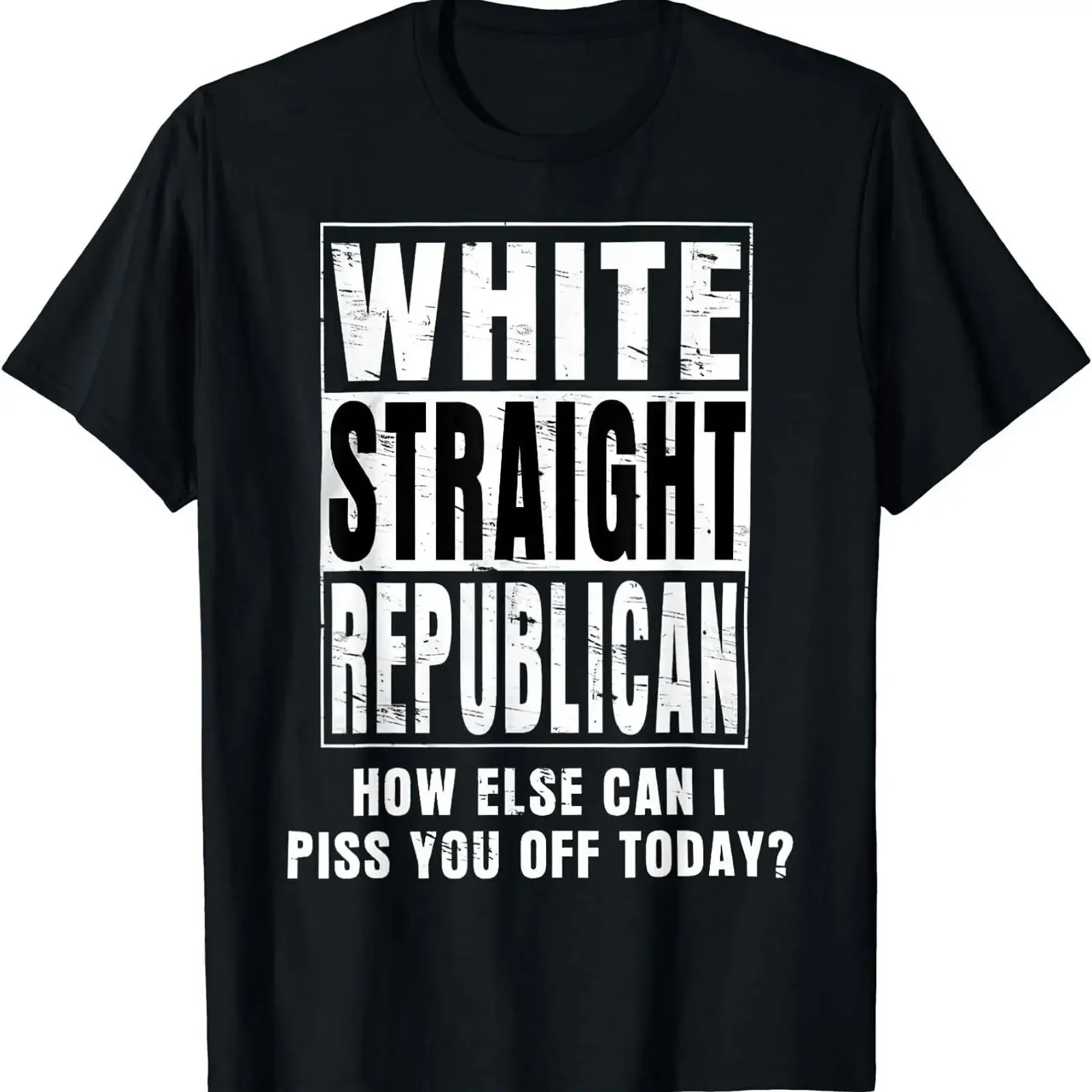 NEW LIMITED White Straight Republican How Else Can I Piss You Off Today T Shirt vintage Washed Comfortable