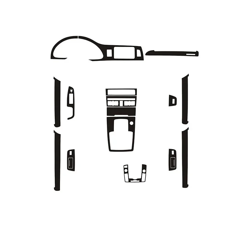 Z włókna węglowego dla Audi Q7 2006-2015 ochrona na pas samochodowy Film naklejki do wnętrza centrum sterowania deska rozdzielcza drzwi okno