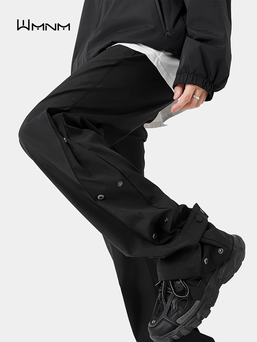 

Американские функциональные ветровки, мужские уличные горные повседневные спортивные брюки на пуговицах, свободные прямые леггинсы