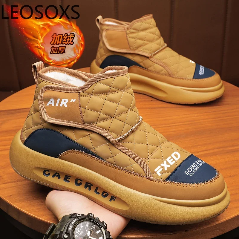 Men's Boots Snow Boots Lace-up  Explosive Style Water Proof Round Toe LEOSOXS Anti-slip Wear-resistant Fashion New Winter Boots