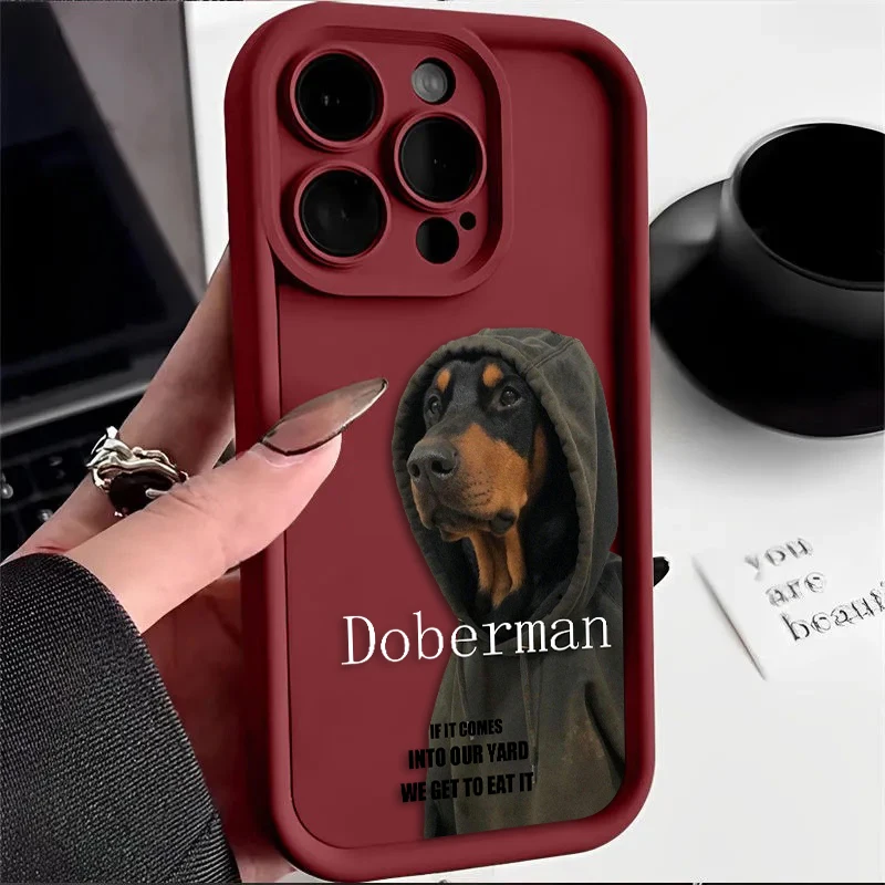 Aloof Doberman Pinscher For iPhone 15 14 13 12 11 Pro Max XS Max X XR 7 8 Plus 6S Eye Ladder Phone Case