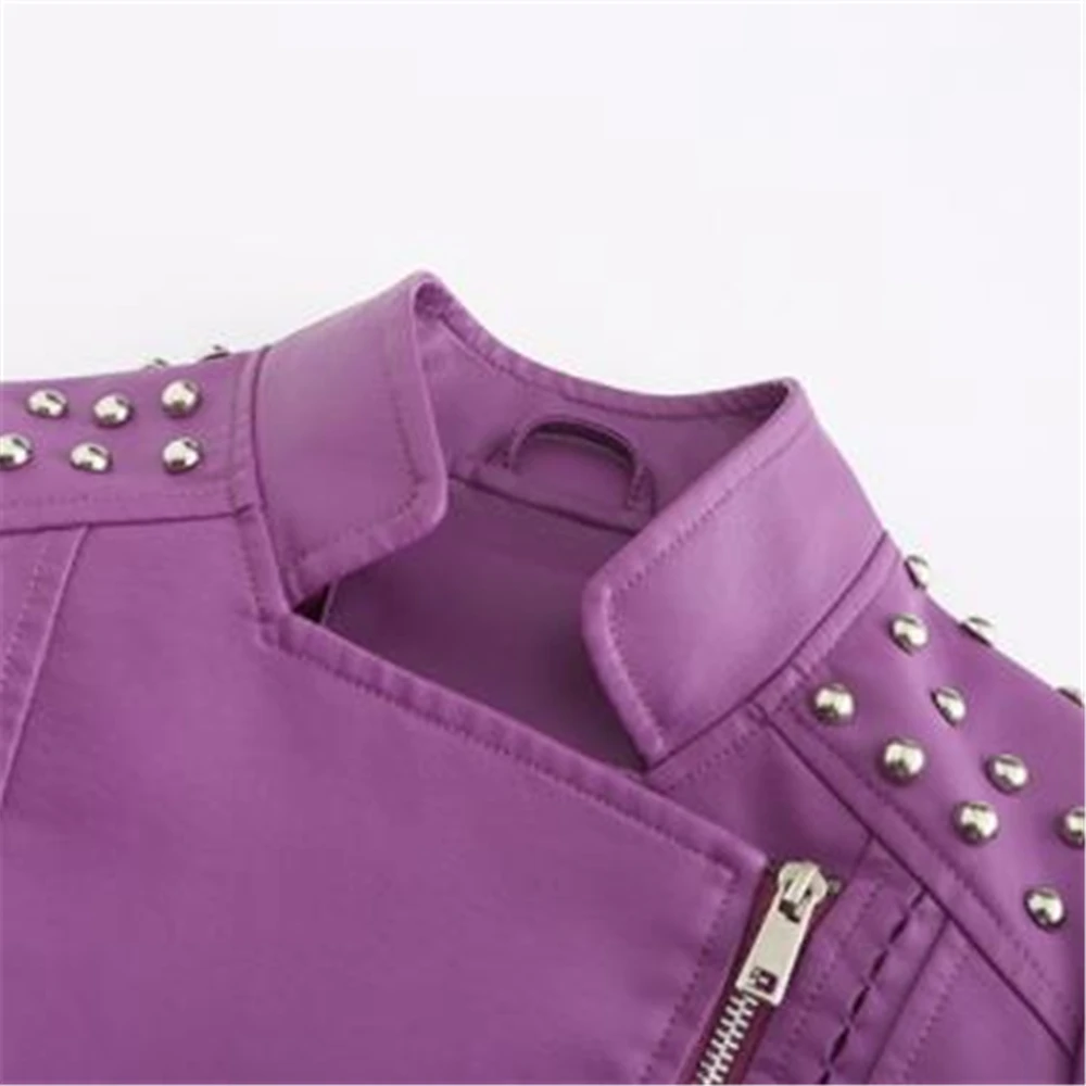 Chaqueta Punk de piel sintética para mujer, abrigo ajustado con cremallera para motorista, cuello levantado, estilo Harajuku