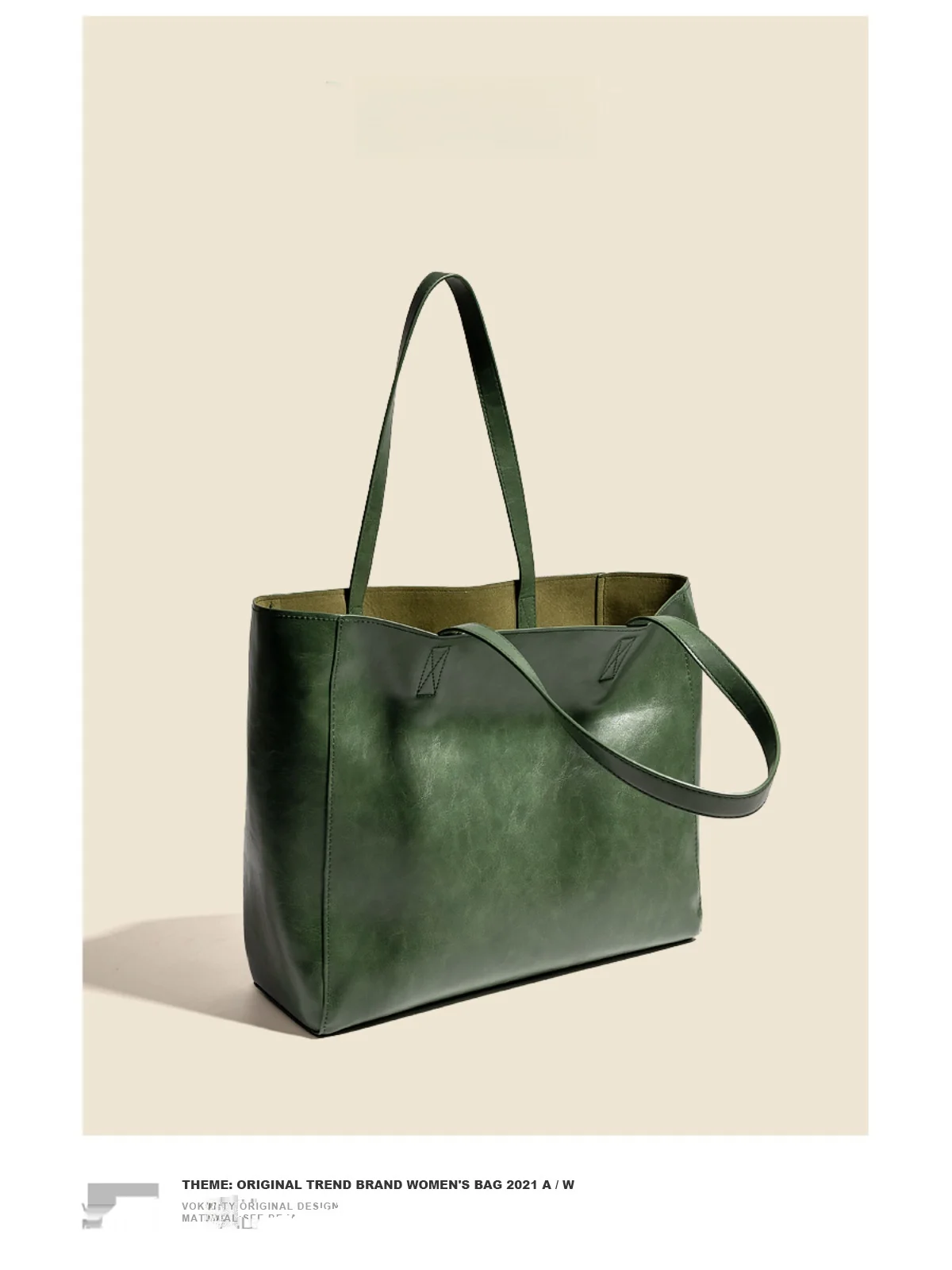 

Сумка-тоут VOKOO из мягкой оливковой кожи, женская сумка через плечо, осенне-зимняя, в стиле ретро, большая сумка на одно плечо