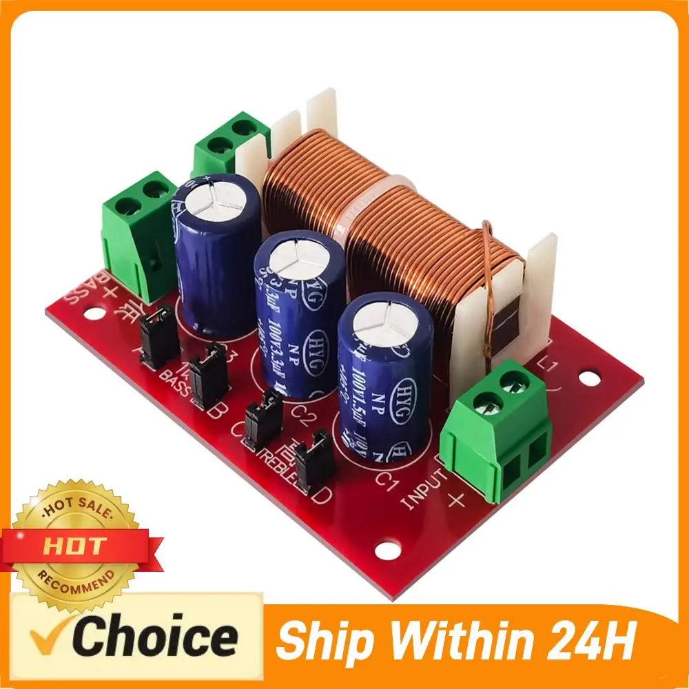 

YLY-2088 2 Way Crossover Filters Module Adjustable HiFi Speaker Modification Upgrade Board Full Range Treble Bass Welding Free