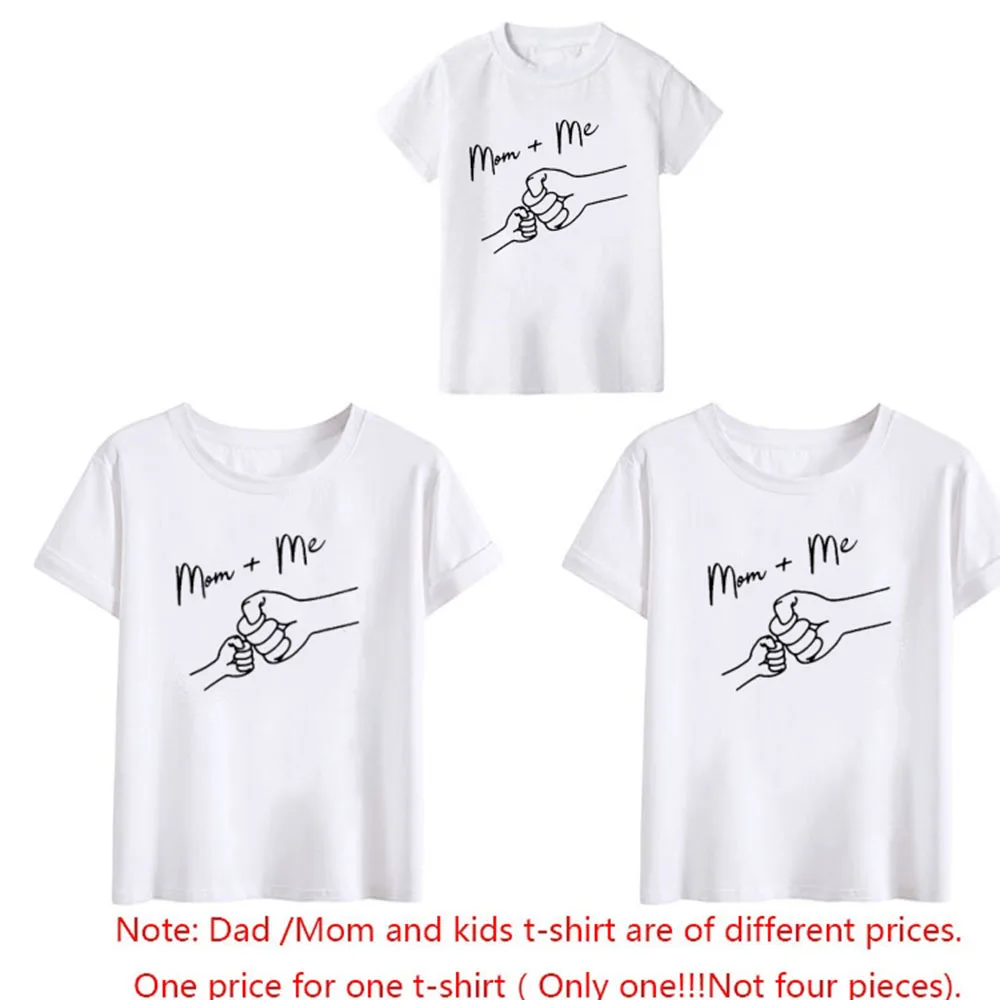 Mom And Me Letters  Mother Family Matching Clothing Cotton Daughter Son T-shirts Tops Tees Couple