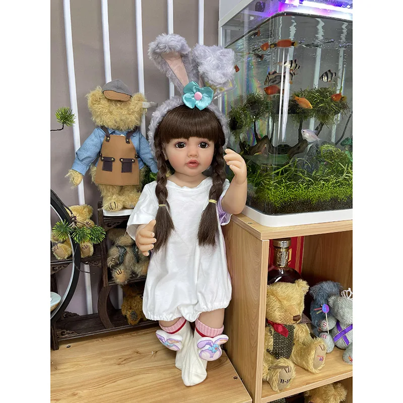 

55 см виниловая кукла принцессы Бетти реборн всего тела для малышей, многослойная живопись кожи с видимыми венами, новорожденные девочки