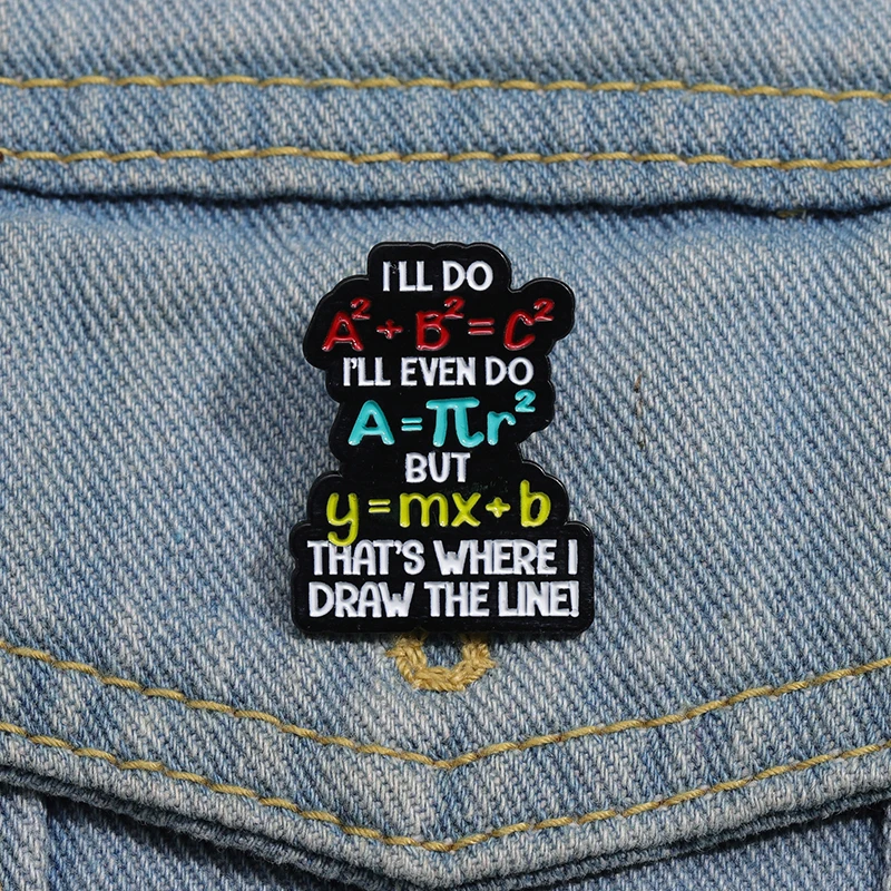 Creative Cartoon Math Formula Enamel Pins Chemical Science Beaker Cute Metal Brooches Biology Molecules Lapel Badge Clothes Pin