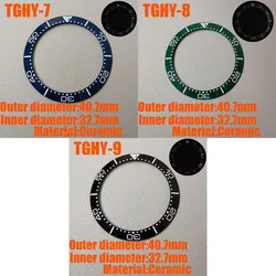 Watch Bezel 40.7*32.7mm Sloping Luminous Ceramic Bezel Insert Replacement of Watch Accessories Ceramic Bezel Insert