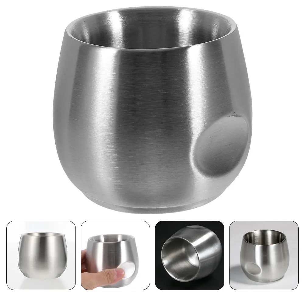 كوب حلاقة من الفولاذ المقاوم للصدأ للرجال، وعاء صابون حلاقة متعدد الاستخدام، هيكل عالي التحمل، قبضة مريحة، معدات الحلاقة للرجال