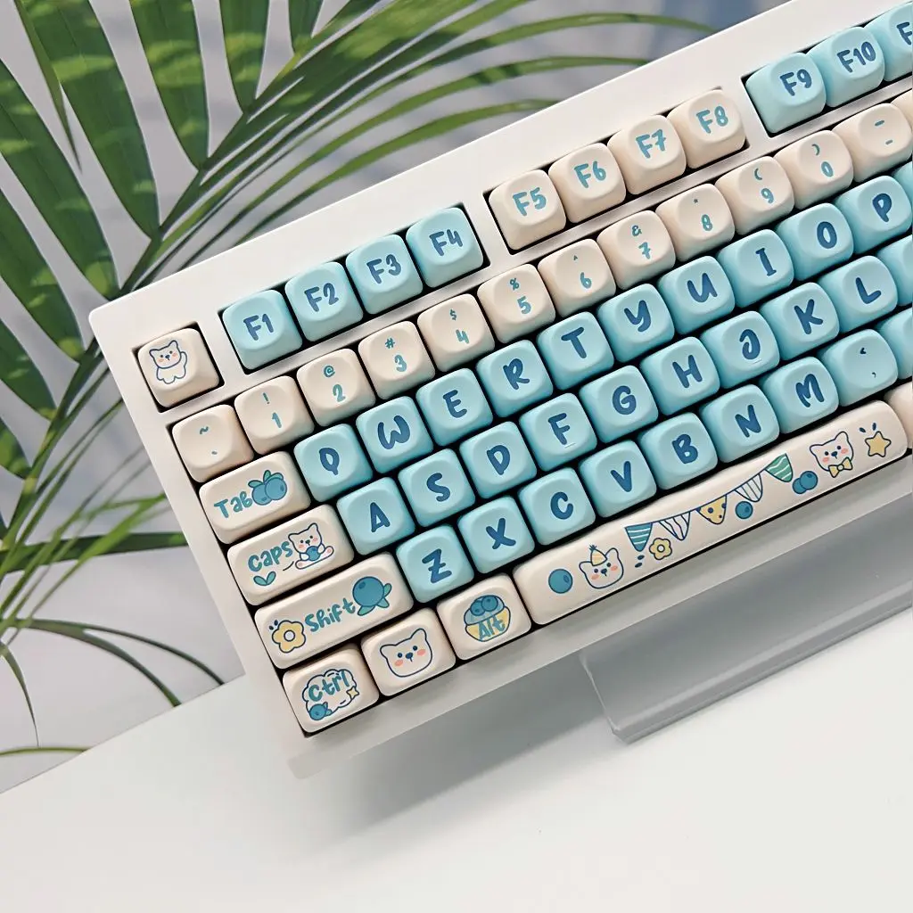 138 Keys BlueBerry Dog Keycaps MOA Profile Dye Sublimation PBT Keycaps for Gateron Cherry MX Switches Mechanical Keyboard