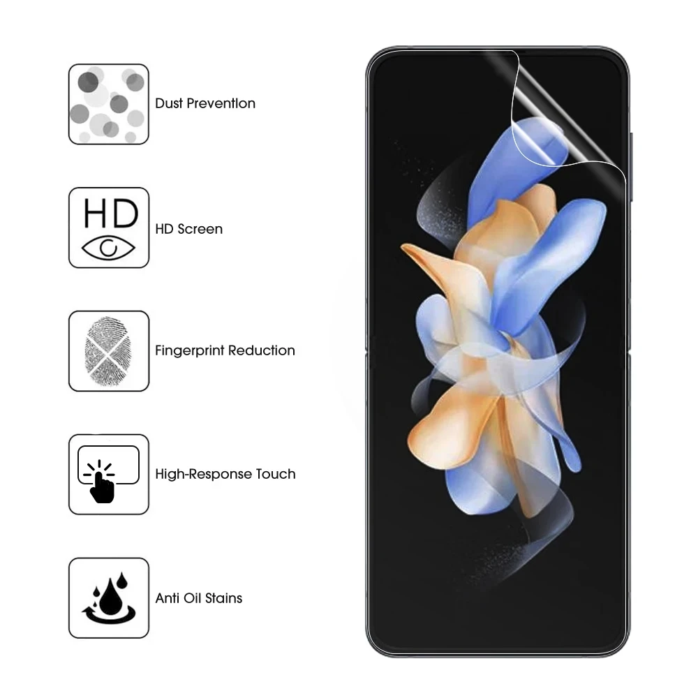 4Pcs Inside Hydrogel Film for Samsung Galaxy Z Flip 5 Soft Screen Protector  Flip 4 3 Not Glass