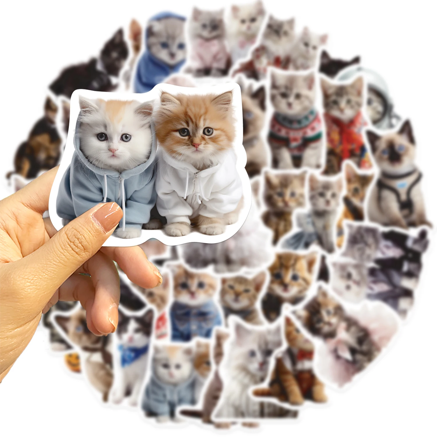 50 Stück süße Katzen-Aufkleber, Vinyl, wasserdicht, lustige Katzen, Aufkleber für Wasserflasche, Laptop, Skateboard, Sammelalbum, Gepäck, Spielzeug