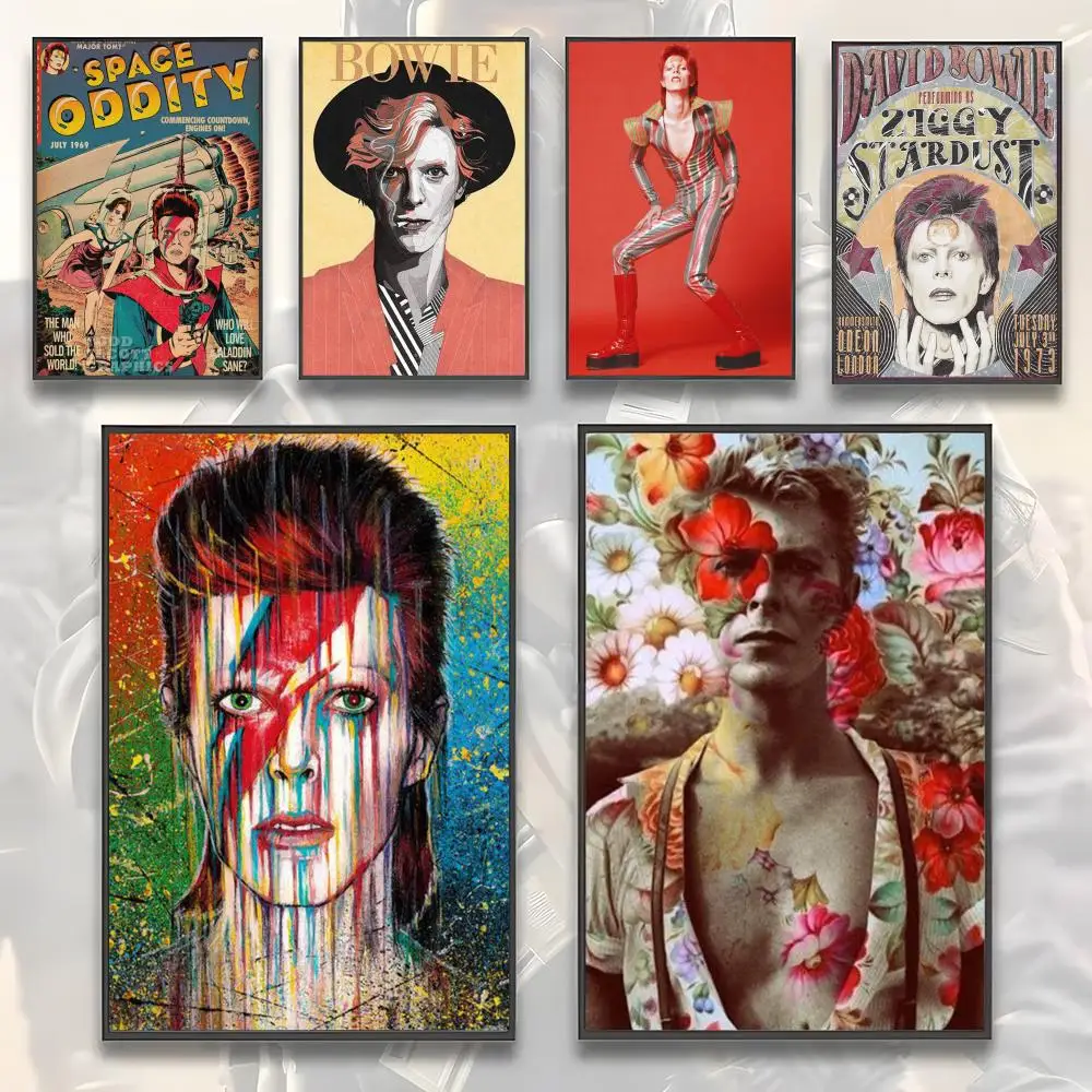 British Rock Singer David B-Bowie Painting Calligraphy HD Canvas Poster living room bedroom bar aesthetic decoration