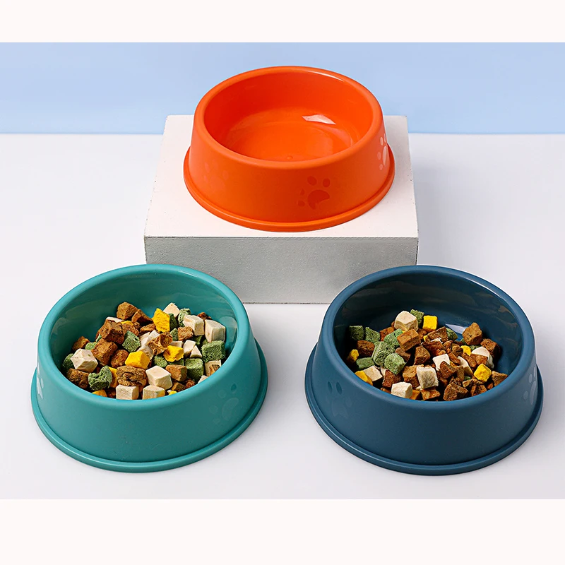 High Quality Solid Color Pet Bowls Candy-Colored Lightweight Plastic Single Bowl Small Dog Cat Pet Bowl Pet Feeding Water Tools view 2