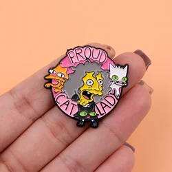 Funny Cartoon Cat Enamel Pins