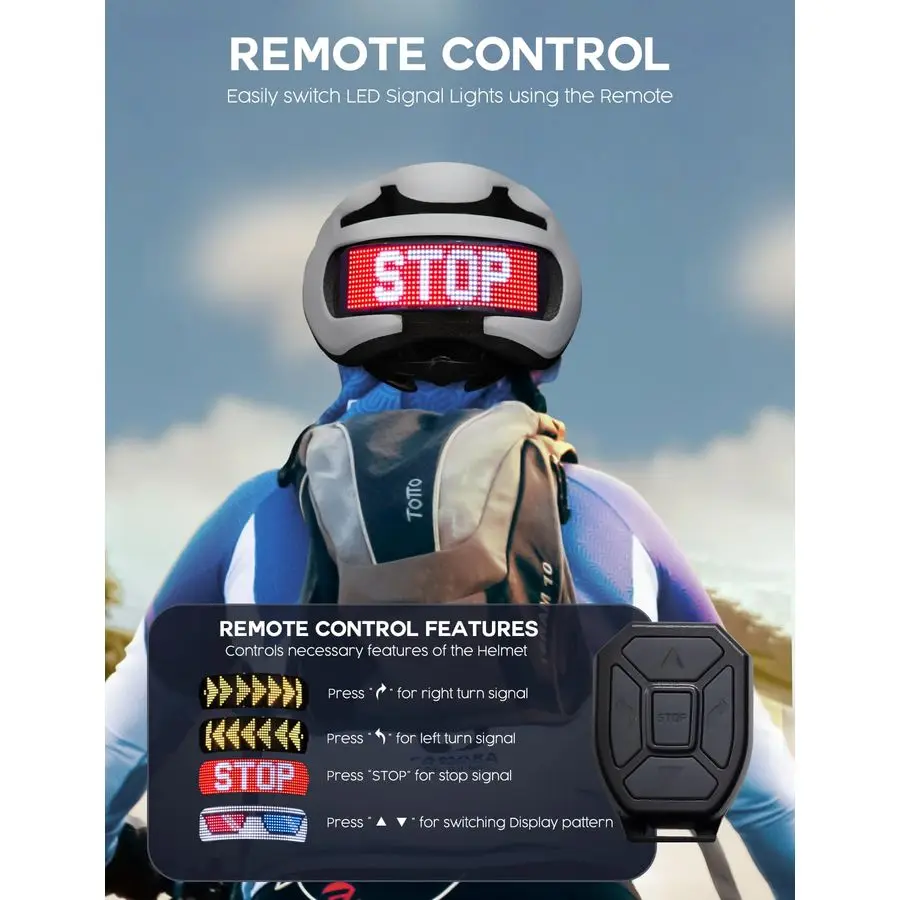 خوذة مع خوذة دراجة خفيفة مع شاشة LED DIY للسكوتر والدراجات وخوذة عرض LED لألواح التزلج مع أنماط قابلة للتخصيص #3