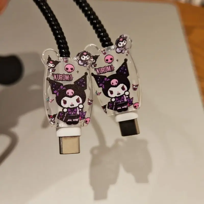 Cartoon Cute Demon Angel Kitten Charger Case Cable Protector for iPhone 18W/20W Charging Cable Data Damage-proof Holiday Gift