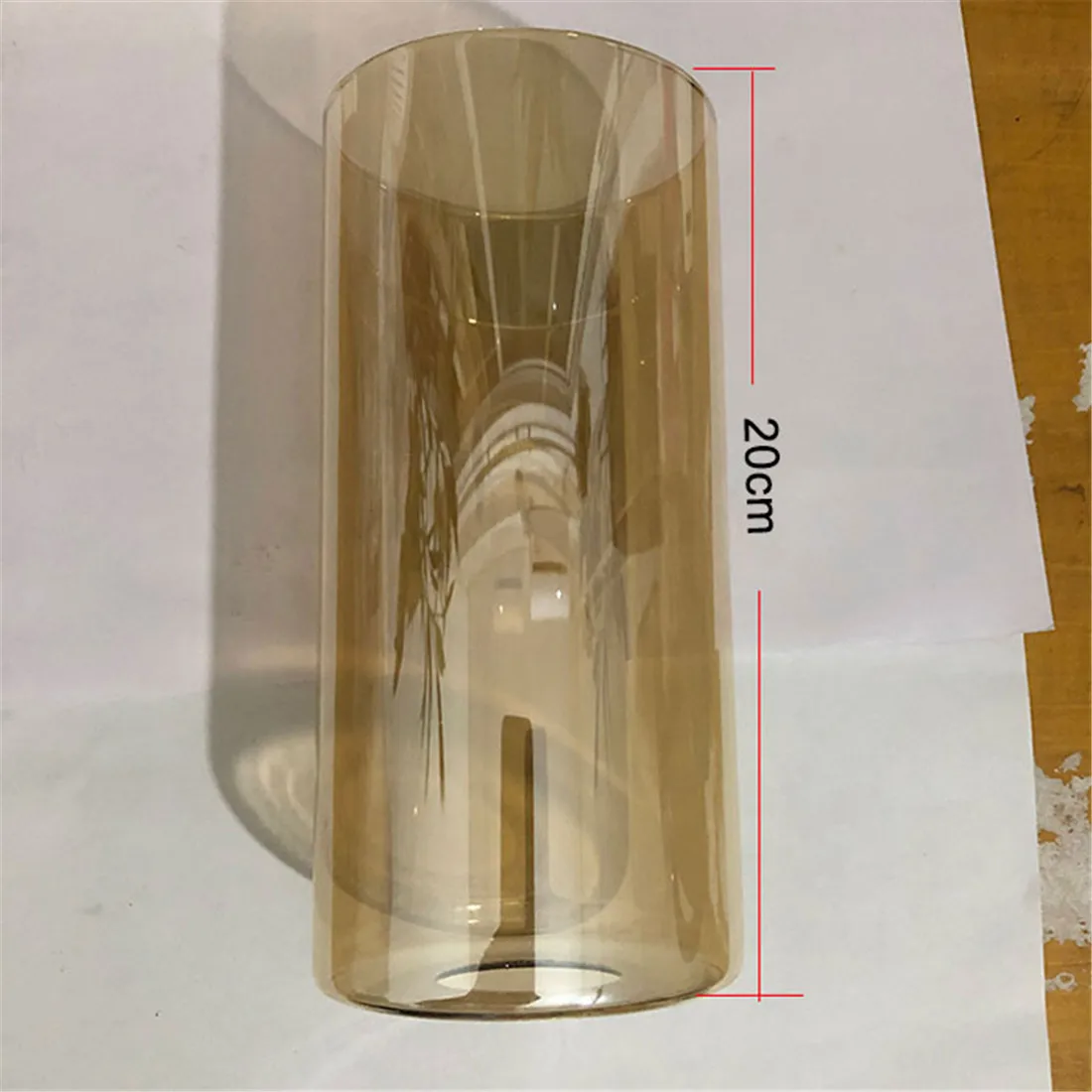 Amber Glass Lamp Shade D10xH20cm H15cm Cylinder Tea Color Glass Cover Replacement for Bathroom Wall Sconce Chandelier Lighting